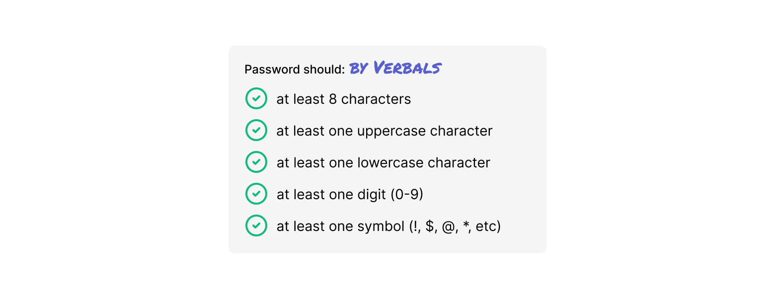 Password recommendation tips